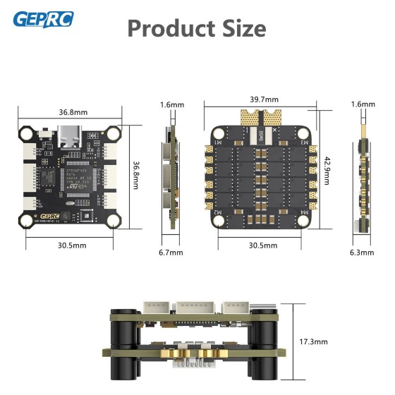Geprc Taker F405 Bls 50a Stack 42688-p Gyroscope 16mb Black Box Data Analyze Record Flight Data Plug and Play Racing